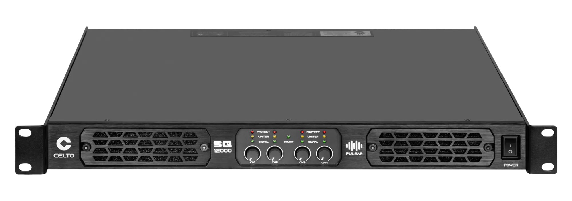 Celto Pro SQ12000 S-Series profesyonel hoparlörün modern ve dayanıklı siyah kabin tasarımı.