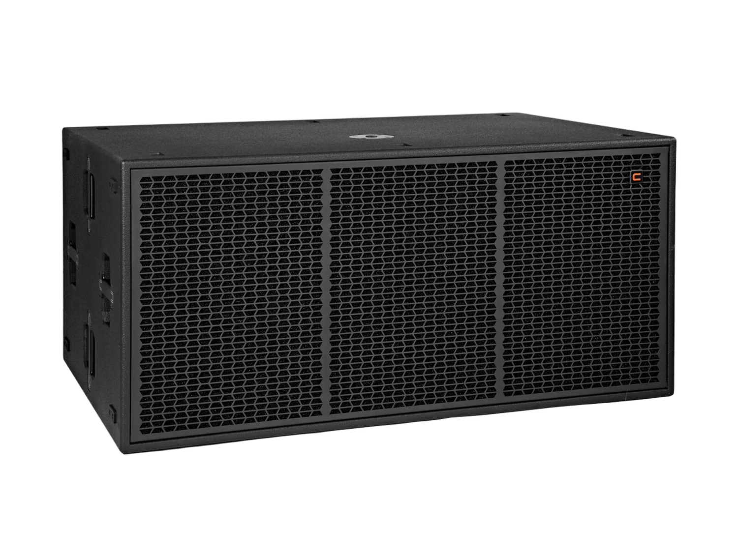 Modern black design of the Celto Pro SU221 S-Series professional subwoofer speaker.